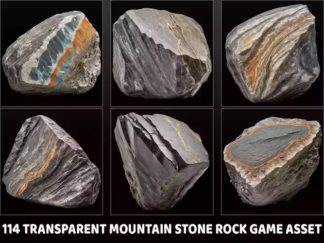 114 Transparent Mountain Stone Rocks Game Assets Texture