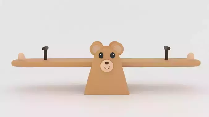 Cartoon seesaw Low-poly 3D model