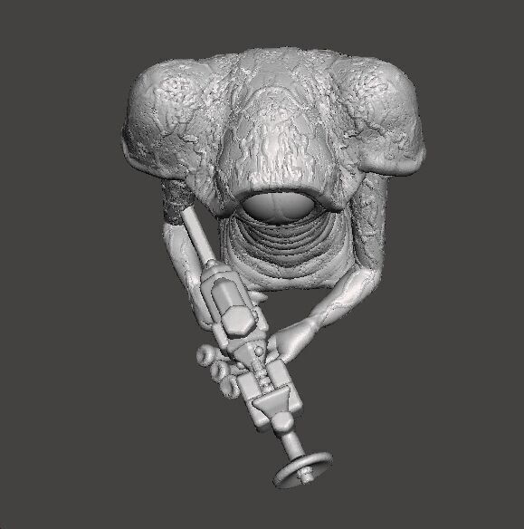 WAR OF THE WORLDS 1953 MARTIAN W BLASTER MODEL FIGURE SCIFI RPG 3D print model_6