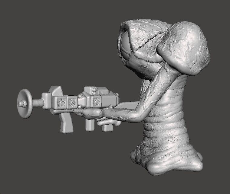 WAR OF THE WORLDS 1953 MARTIAN W BLASTER MODEL FIGURE SCIFI RPG 3D print model_3