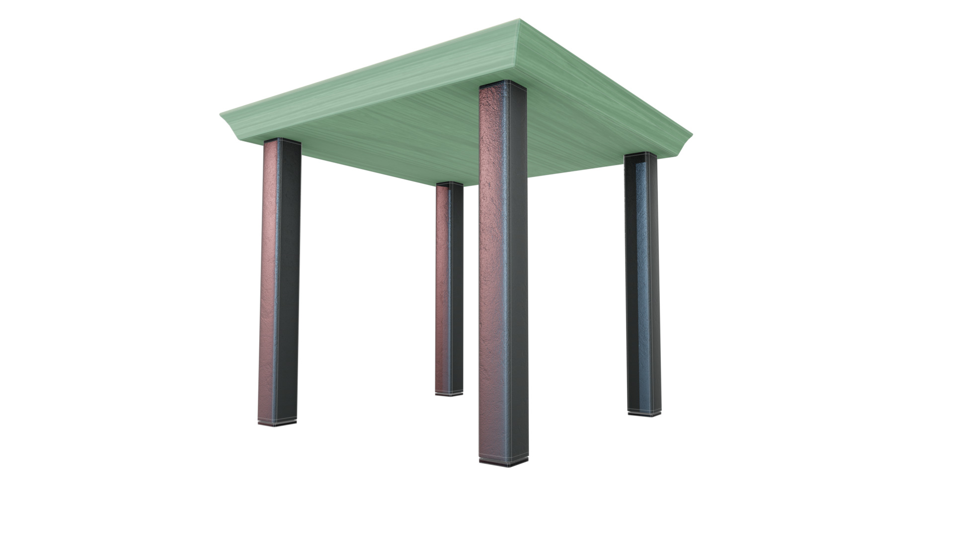 Outdoor Table Low-poly 3D model_4