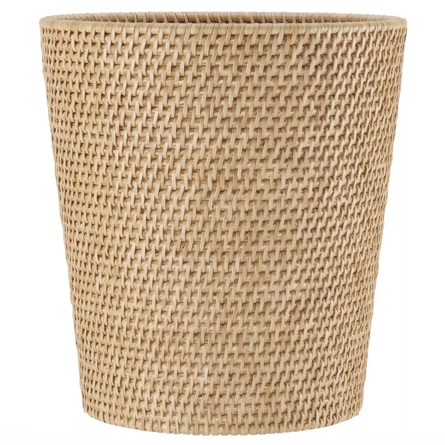 Round rattan waste bin 3D model_0