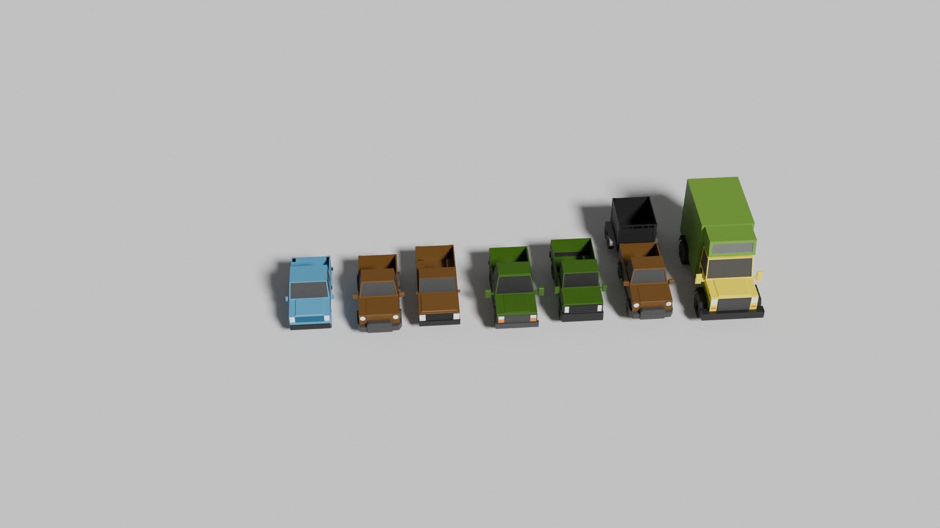 Low Poly Pickup Trucks Pack   Game Ready Low-poly 3D model_2