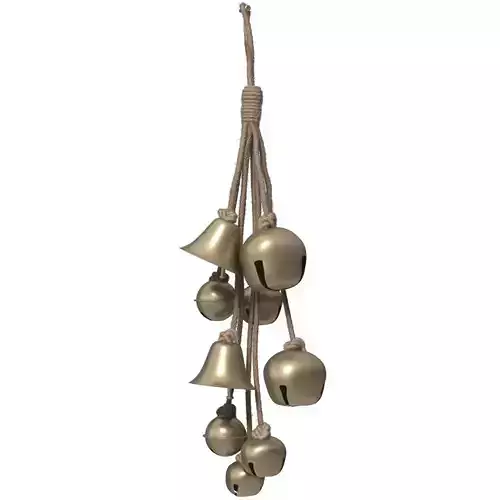Metal Bell Cluster with Jute Rope