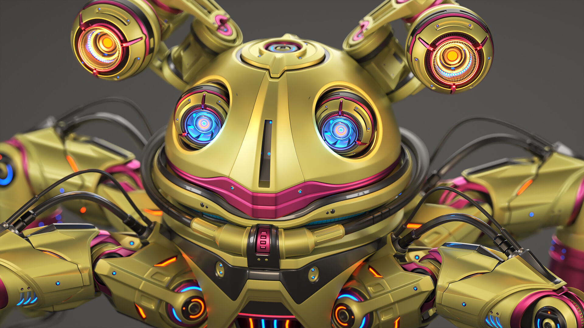 Sci-Fi Quadruped Robot - Rigged 3D model_7