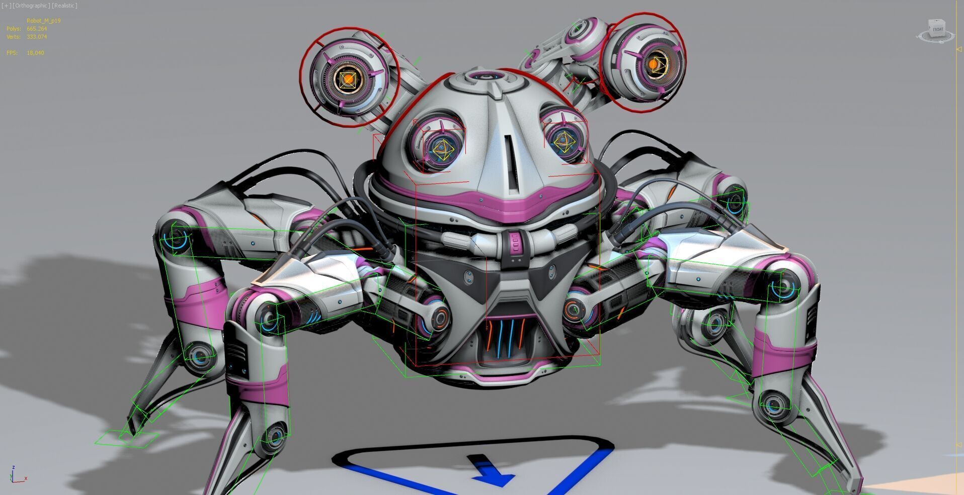 Sci-Fi Quadruped Robot - Rigged 3D model_21