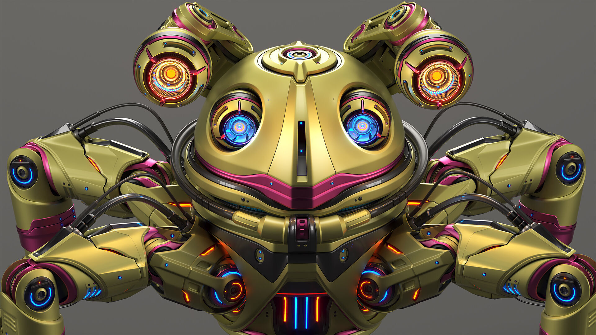 Sci-Fi Quadruped Robot - Rigged 3D model_10