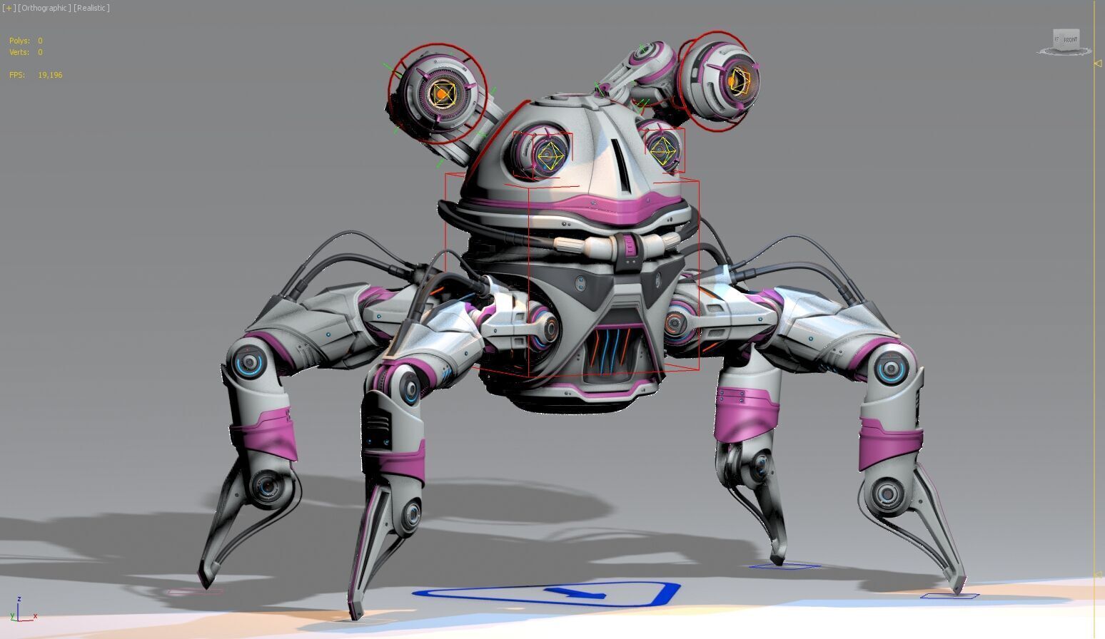 Sci-Fi Quadruped Robot - Rigged 3D model_25