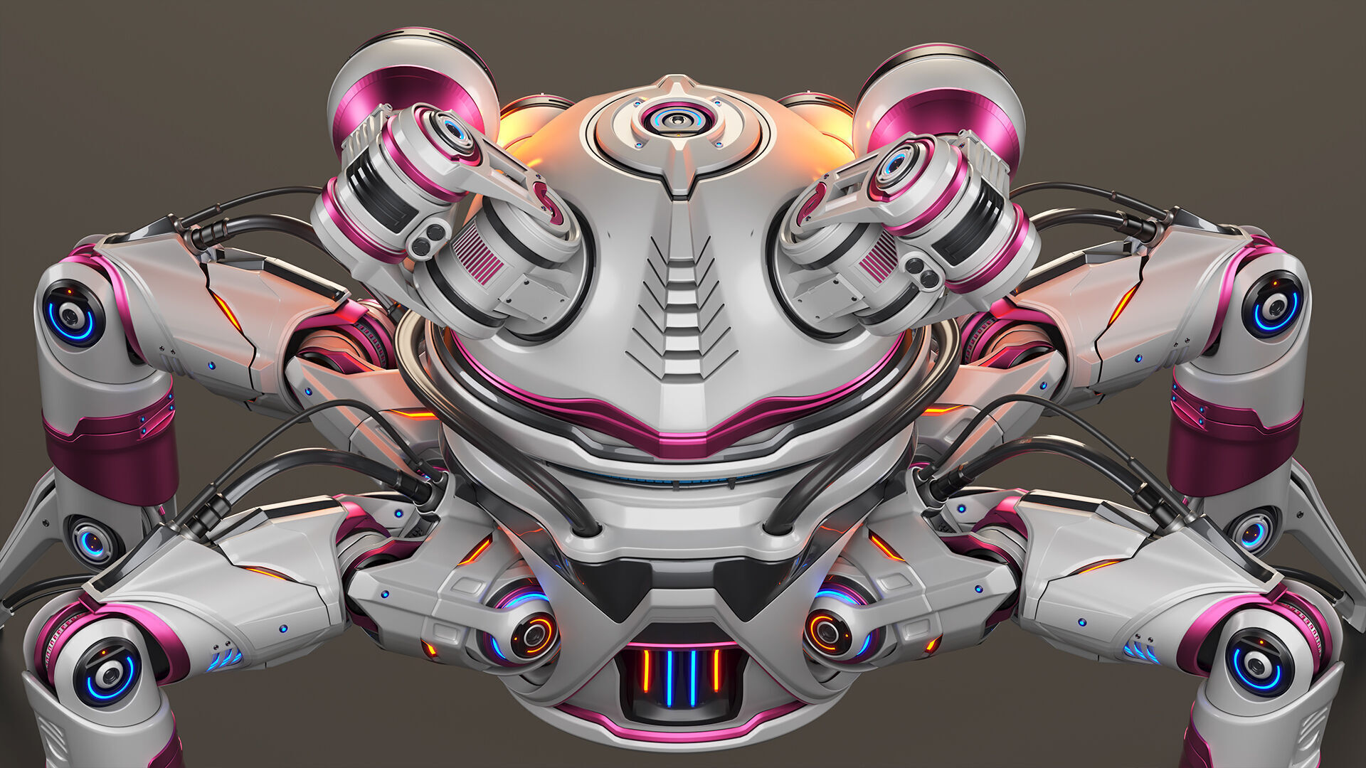 Sci-Fi Quadruped Robot - Rigged 3D model_14