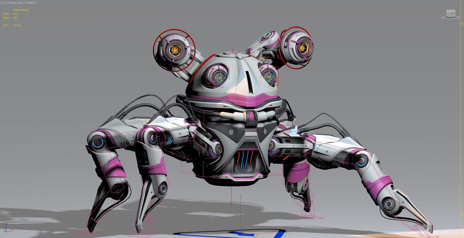 Sci-Fi Quadruped Robot - Rigged 3D model_27
