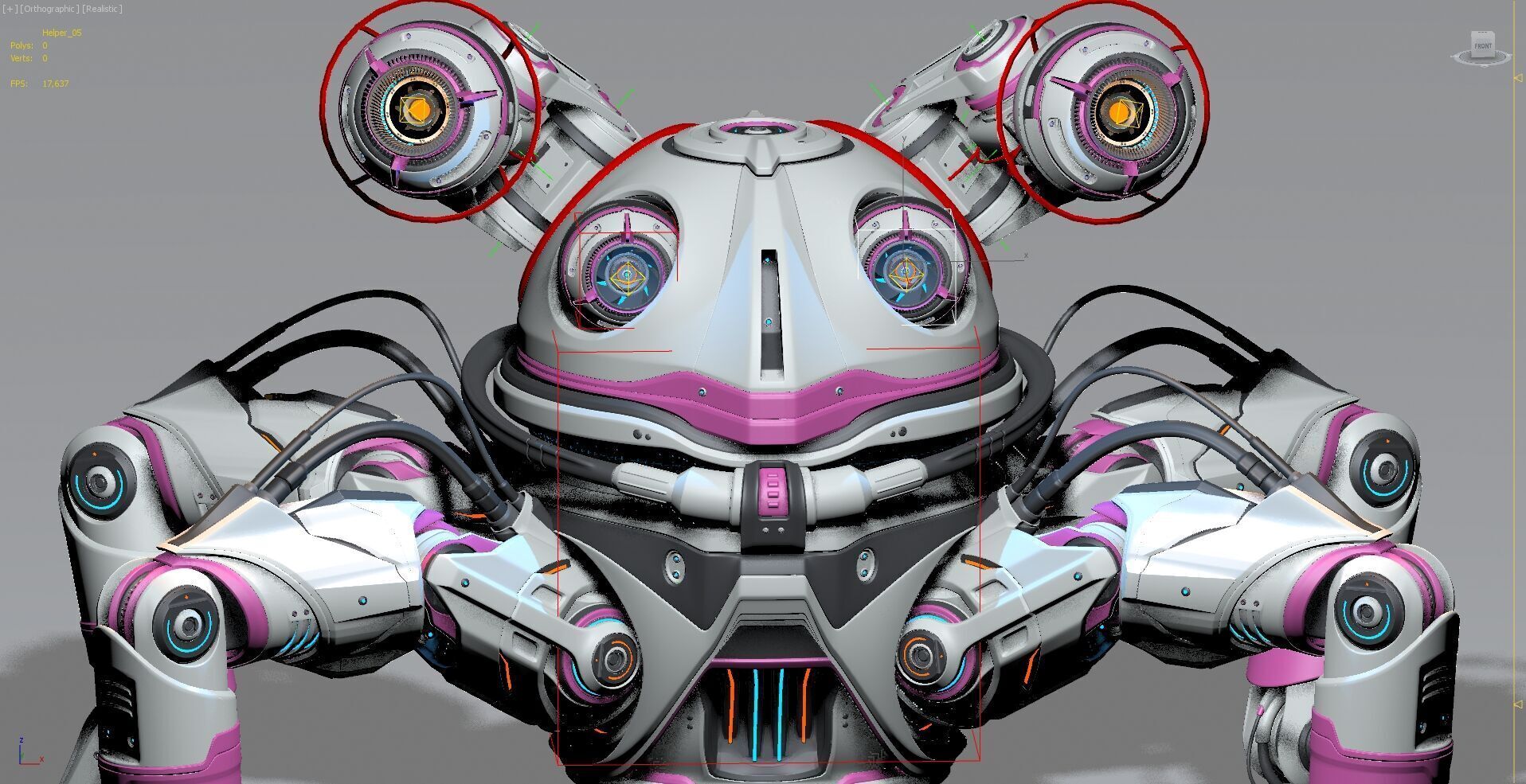 Sci-Fi Quadruped Robot - Rigged 3D model_23