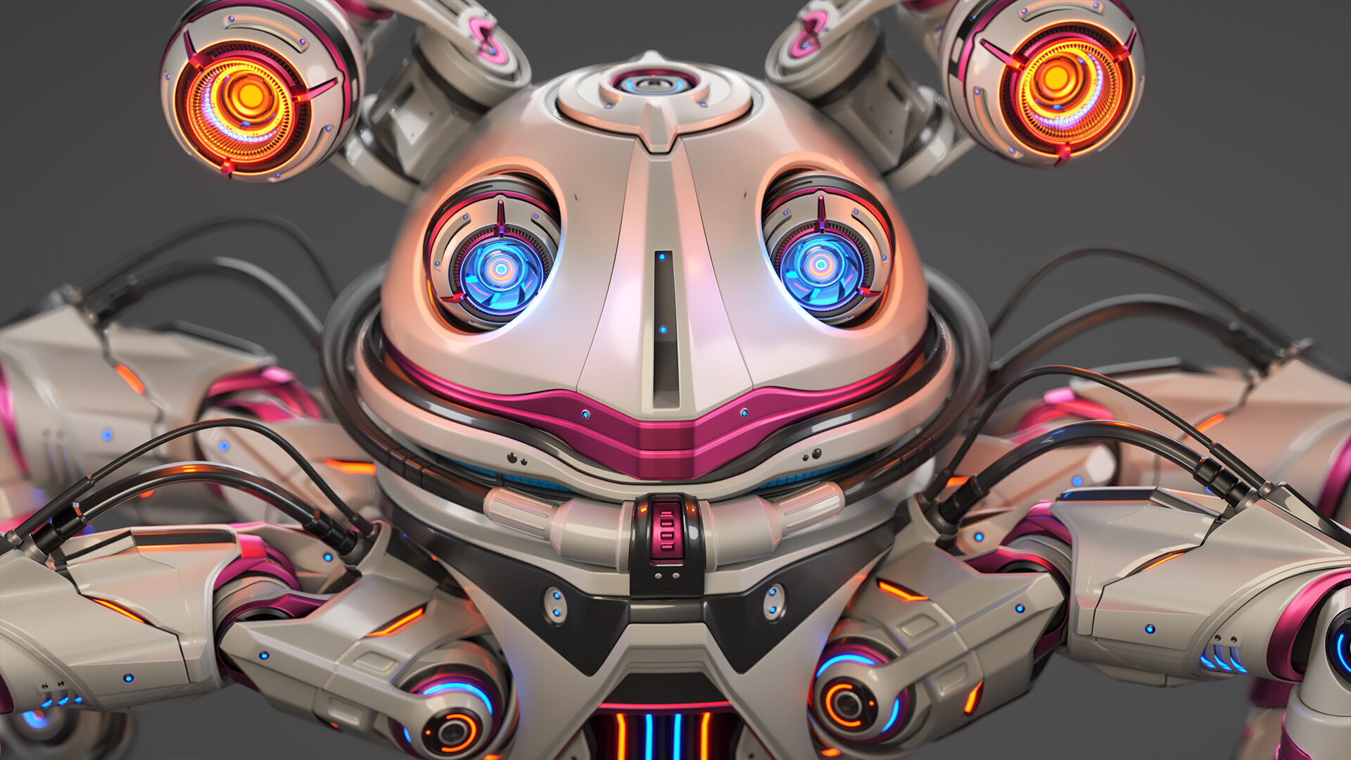 Sci-Fi Quadruped Robot - Rigged 3D model_3