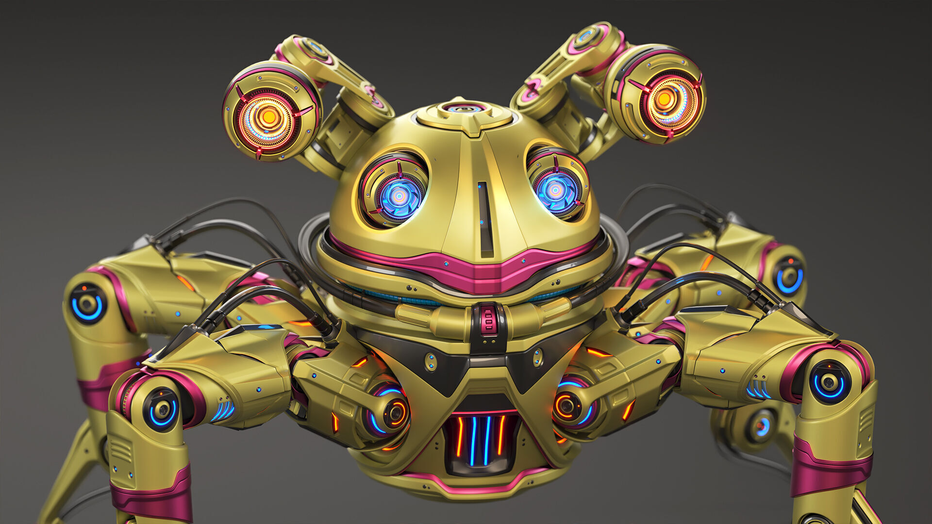 Sci-Fi Quadruped Robot - Rigged 3D model_6
