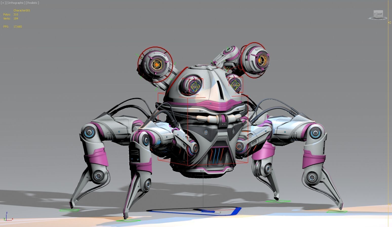 Sci-Fi Quadruped Robot - Rigged 3D model_26