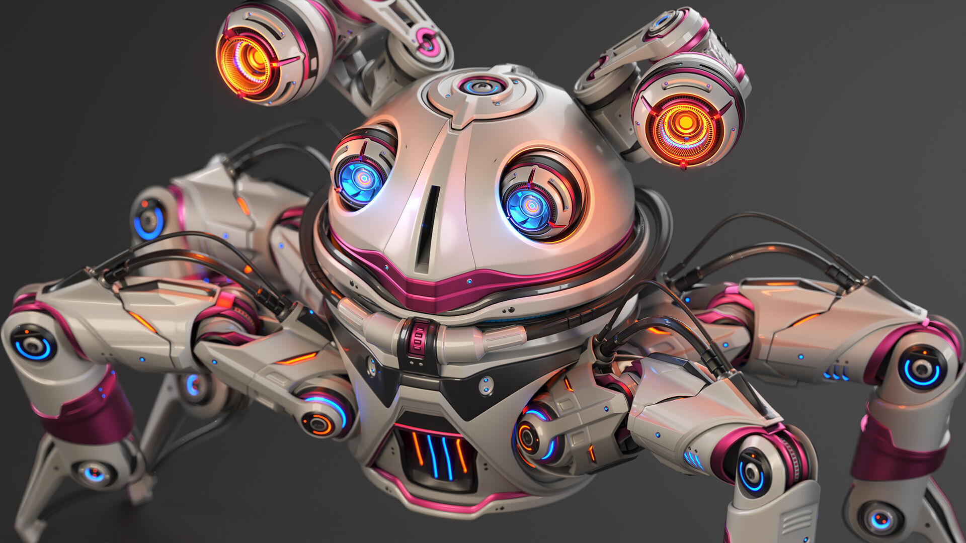 Sci-Fi Quadruped Robot - Rigged 3D model_4