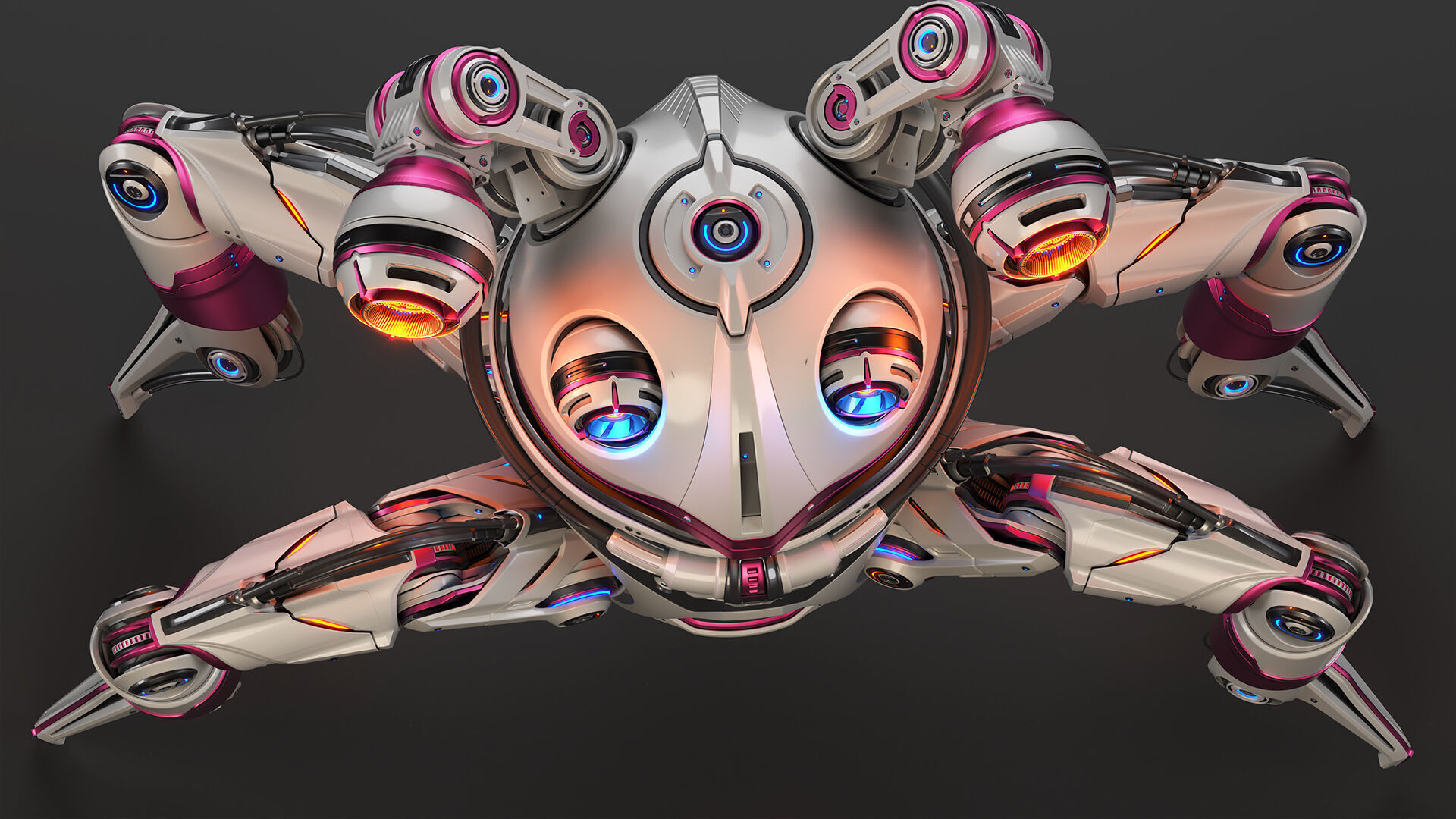 Sci-Fi Quadruped Robot - Rigged 3D model_2