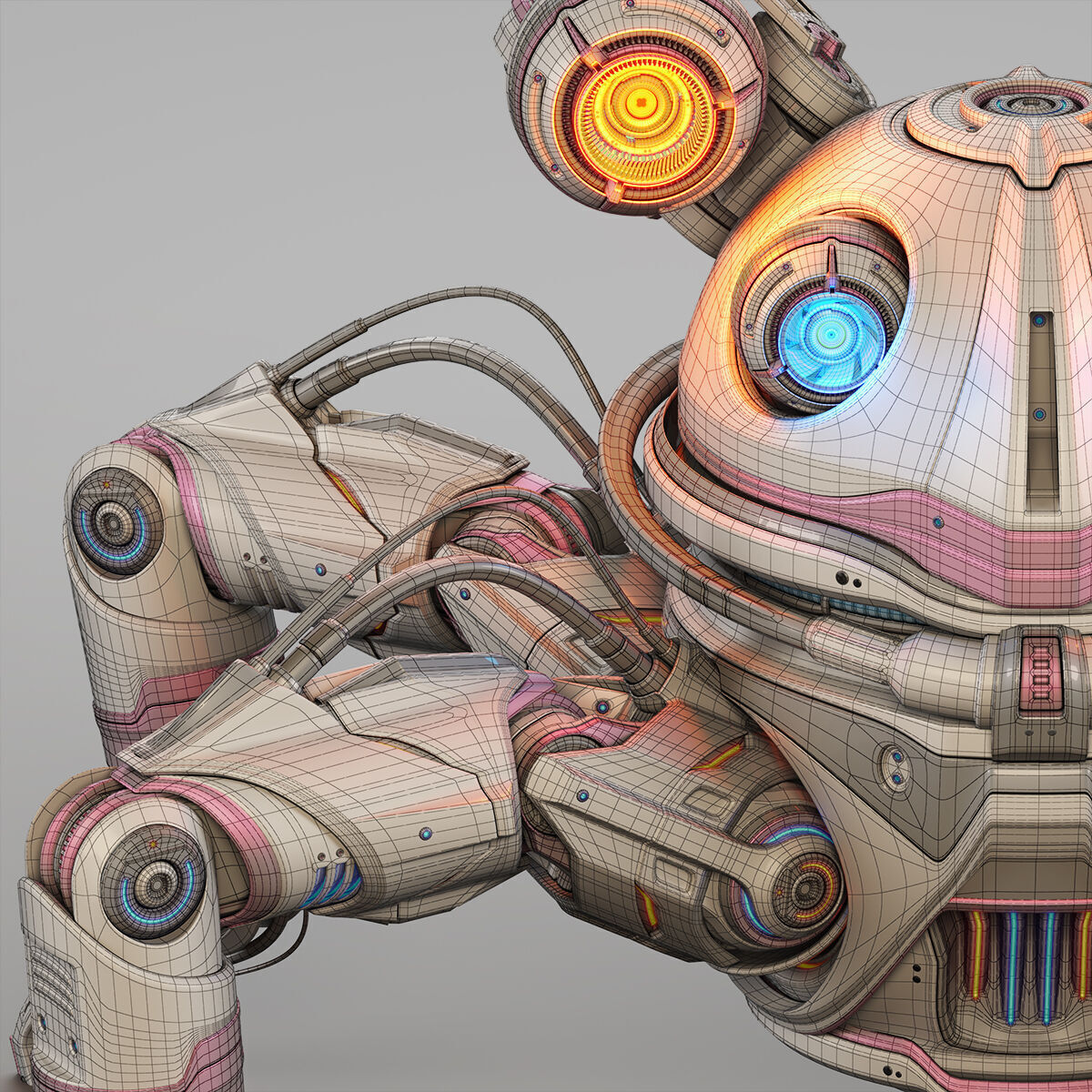 Sci-Fi Quadruped Robot - Rigged 3D model_9