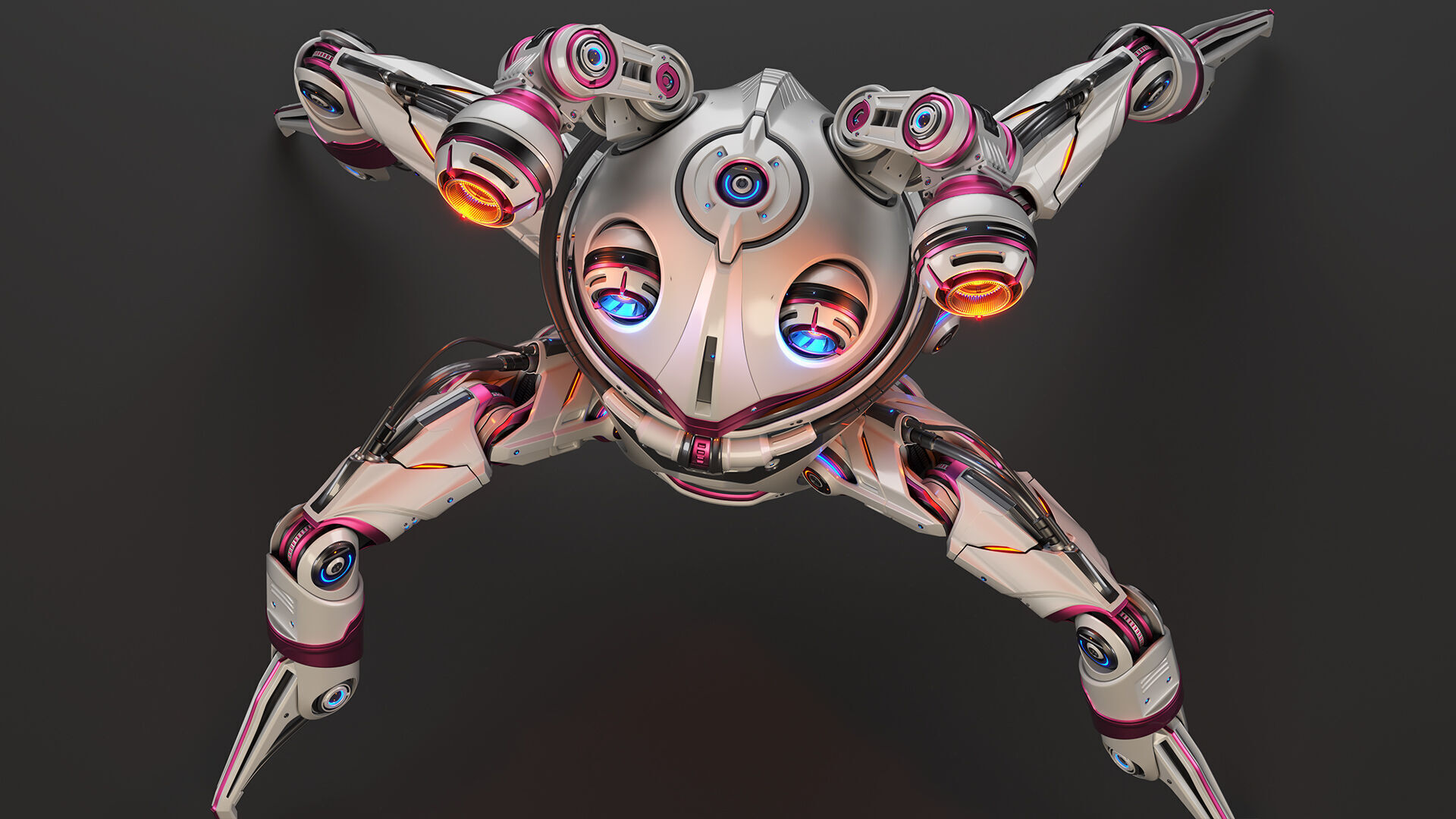 Sci-Fi Quadruped Robot - Rigged 3D model_13