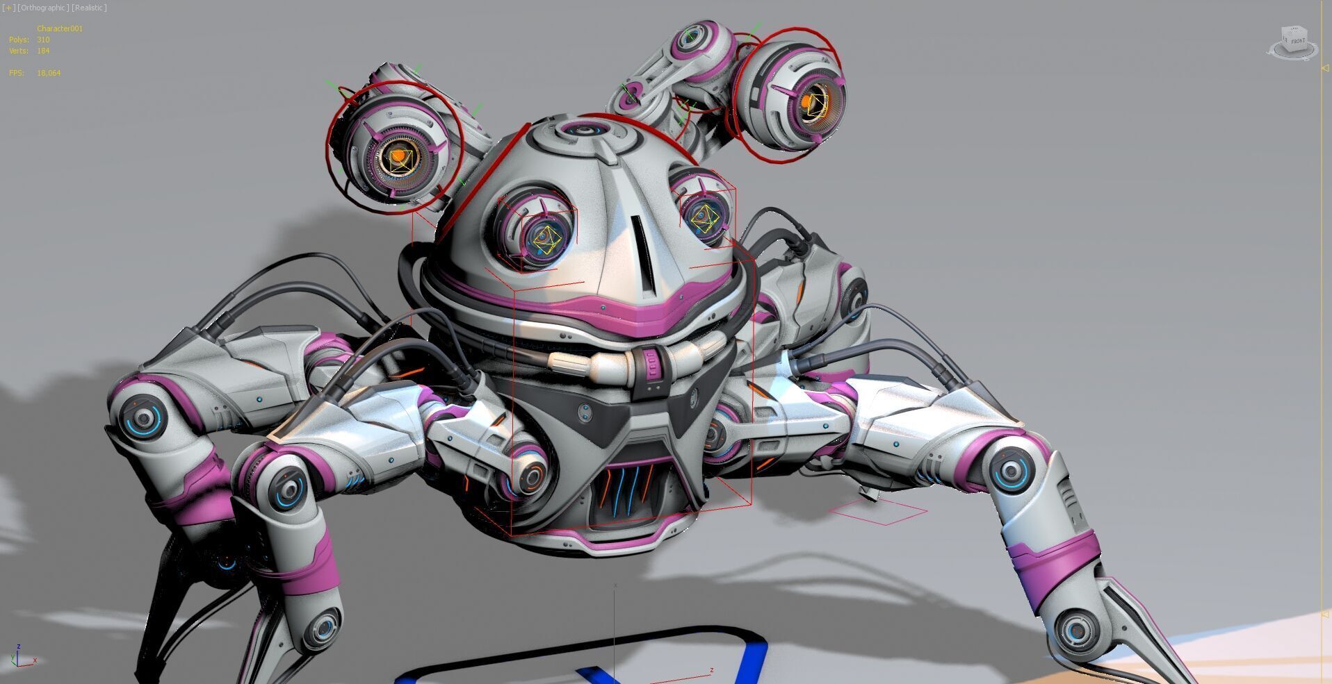 Sci-Fi Quadruped Robot - Rigged 3D model_24