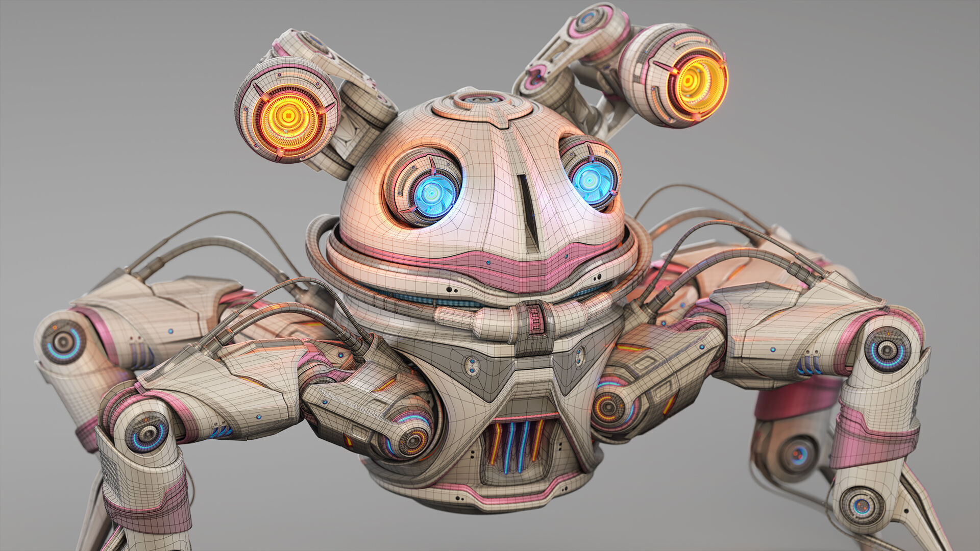 Sci-Fi Quadruped Robot - Rigged 3D model_8