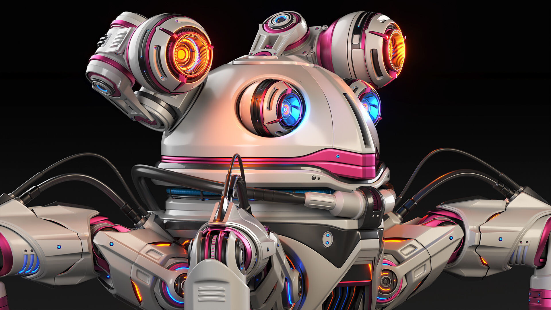 Sci-Fi Quadruped Robot - Rigged 3D model_11