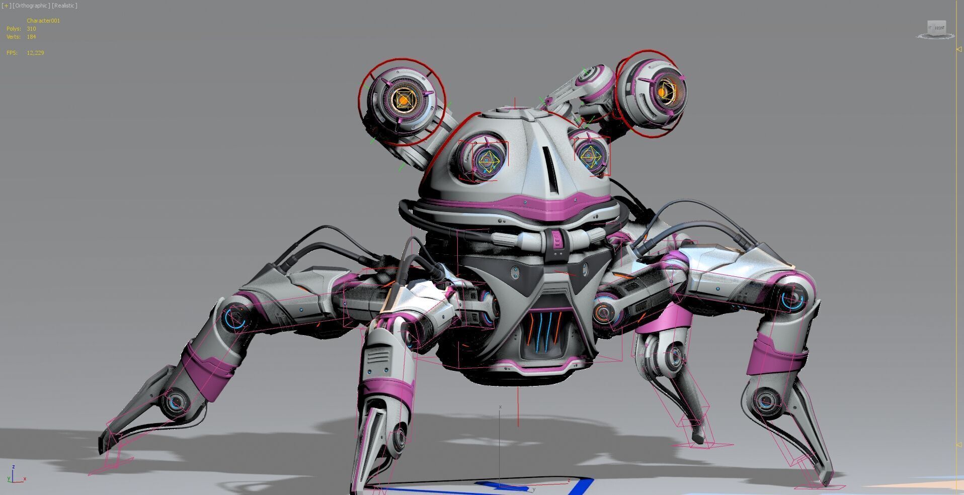 Sci-Fi Quadruped Robot - Rigged 3D model_28