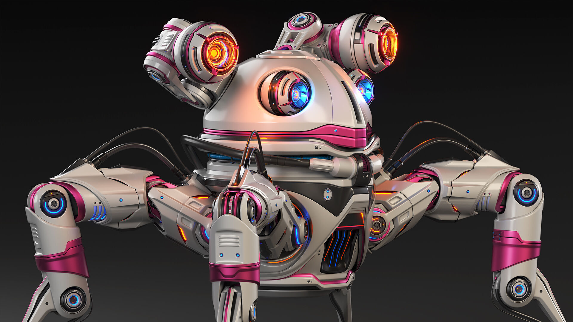 Sci-Fi Quadruped Robot - Rigged 3D model_16