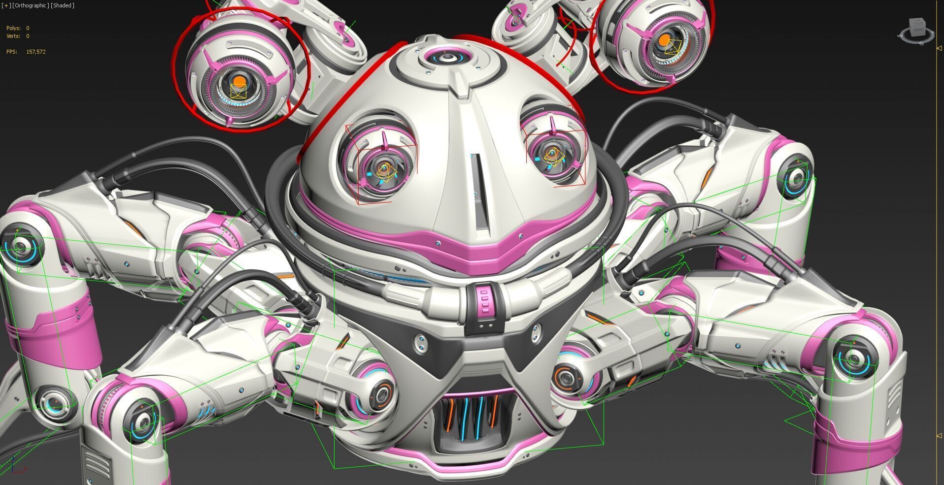 Sci-Fi Quadruped Robot - Rigged 3D model_17