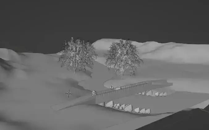 Environment with river and bridge