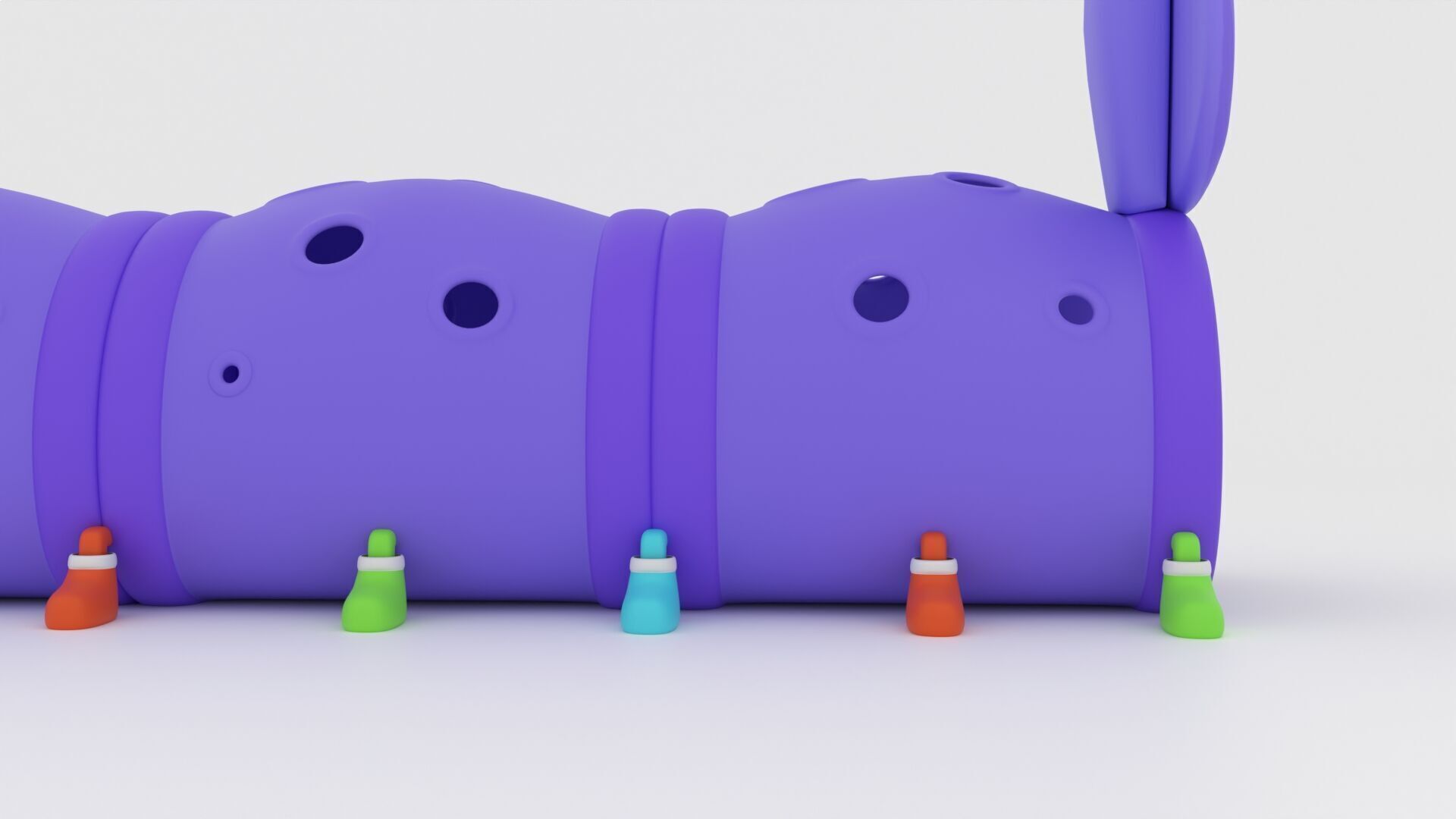Caterpillar Play Tunnel Cartoon 3D Model Low-poly 3D model_9