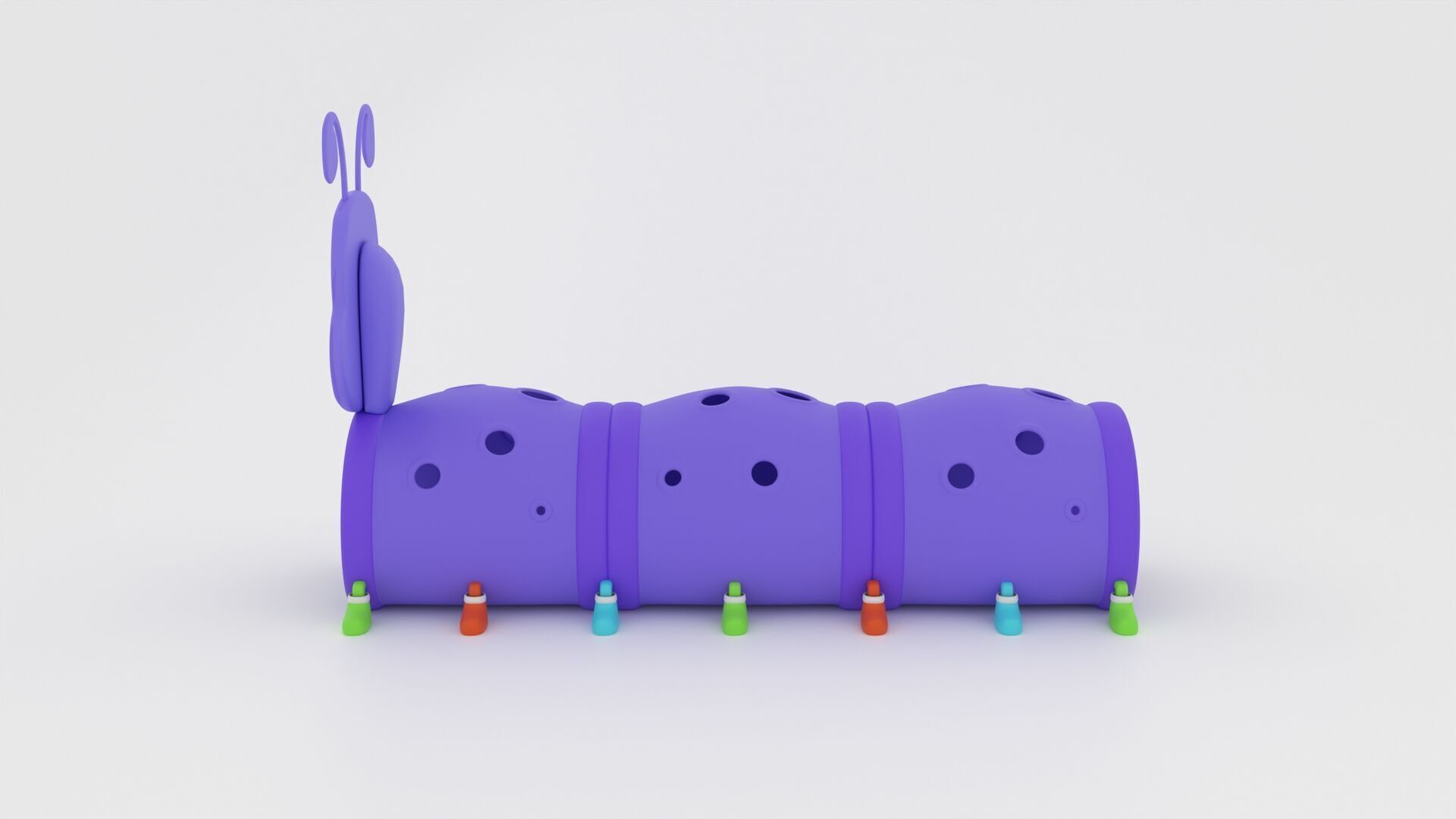 Caterpillar Play Tunnel Cartoon 3D Model Low-poly 3D model_3