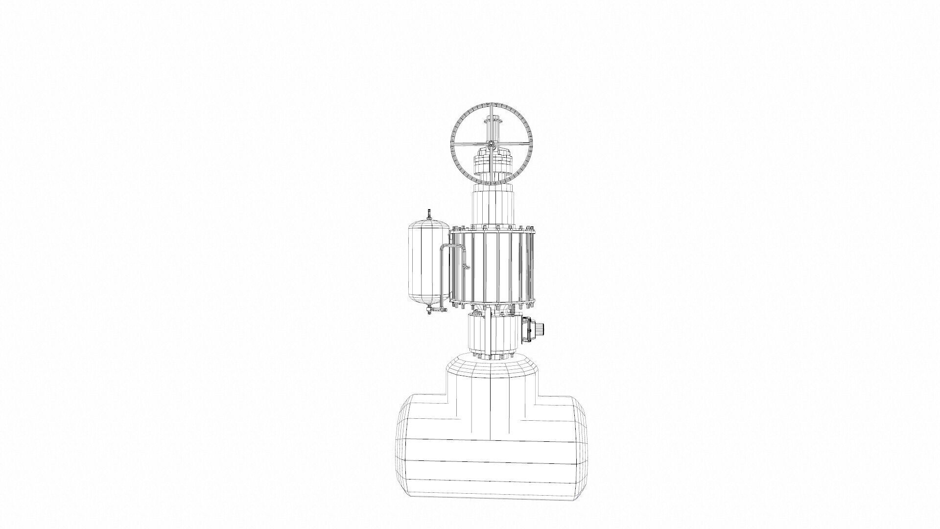 Control Valve Handjack Low-poly 3D model_12
