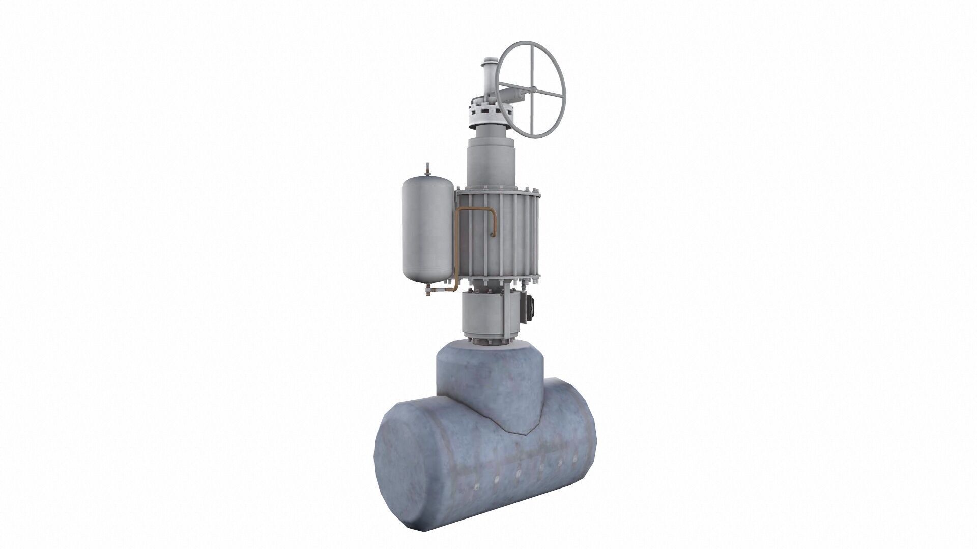 Control Valve Handjack Low-poly 3D model_3