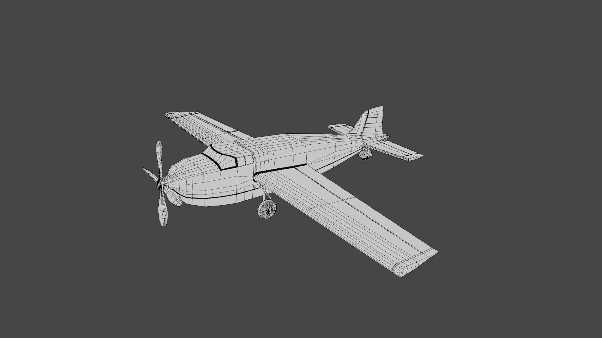 LowPoly Cartoon Propeller Plane Blender 3D Model Low-poly 3D model_4