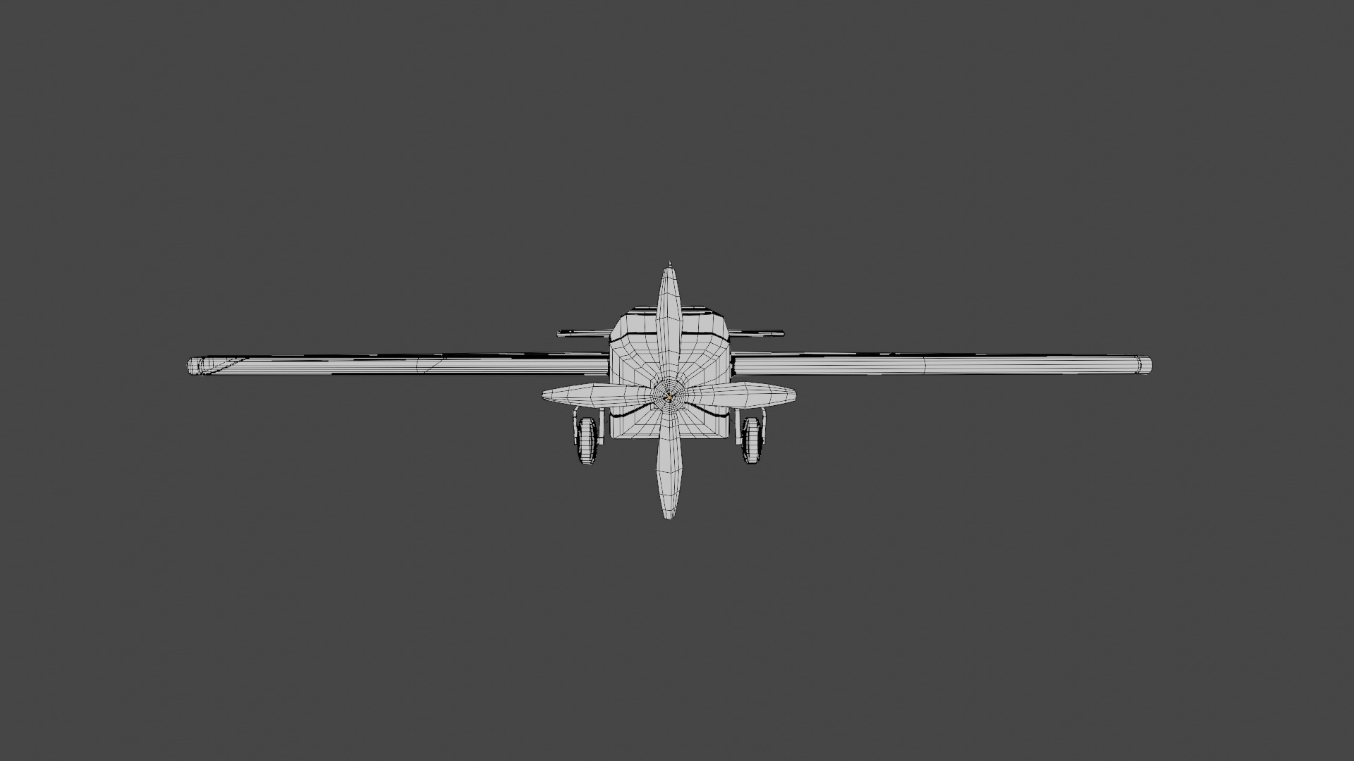 LowPoly Cartoon Propeller Plane Blender 3D Model Low-poly 3D model_5