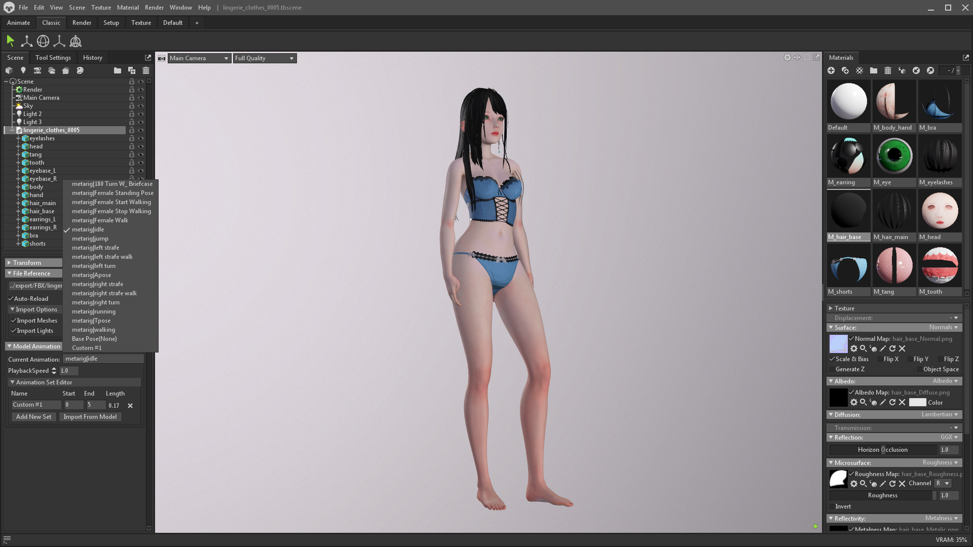 Lingerie clothes 0005 - Rig -Unreal - Unity - Blender - Animated Low-poly 3D model_10
