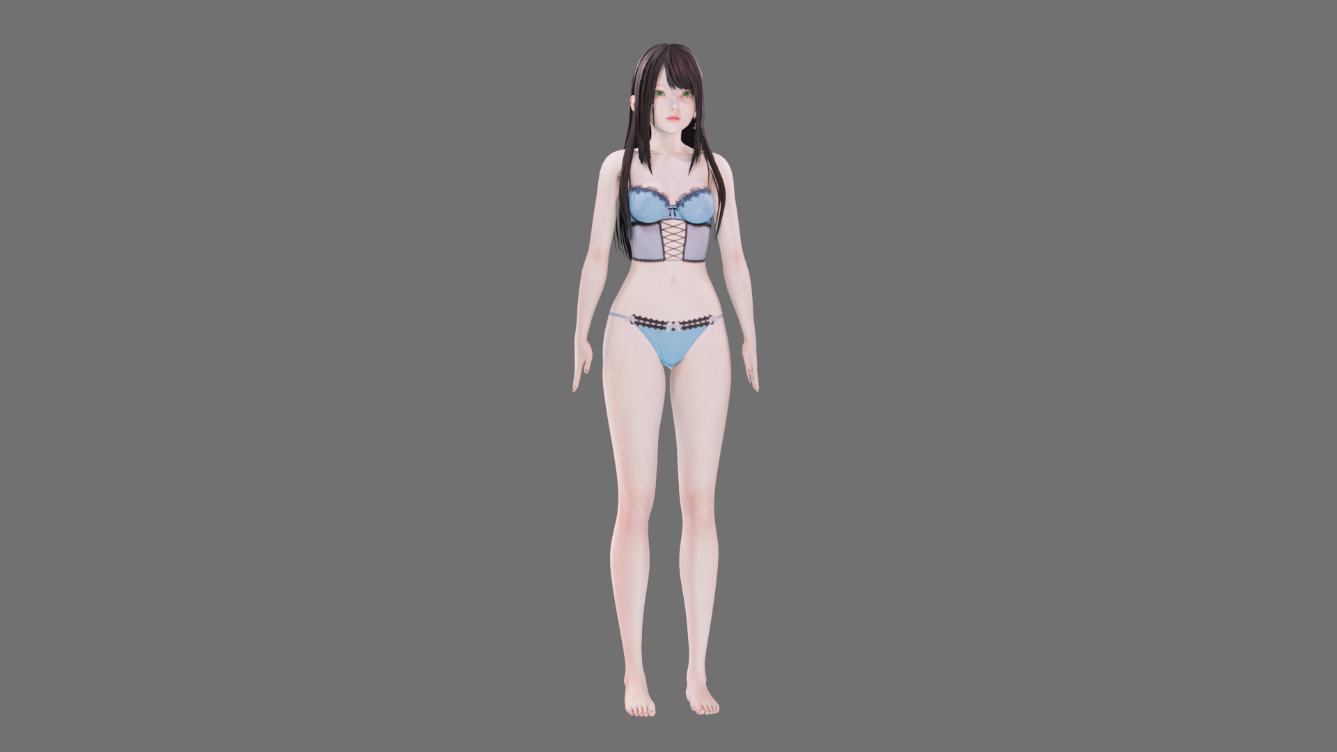 Lingerie clothes 0005 - Rig -Unreal - Unity - Blender - Animated Low-poly 3D model_45
