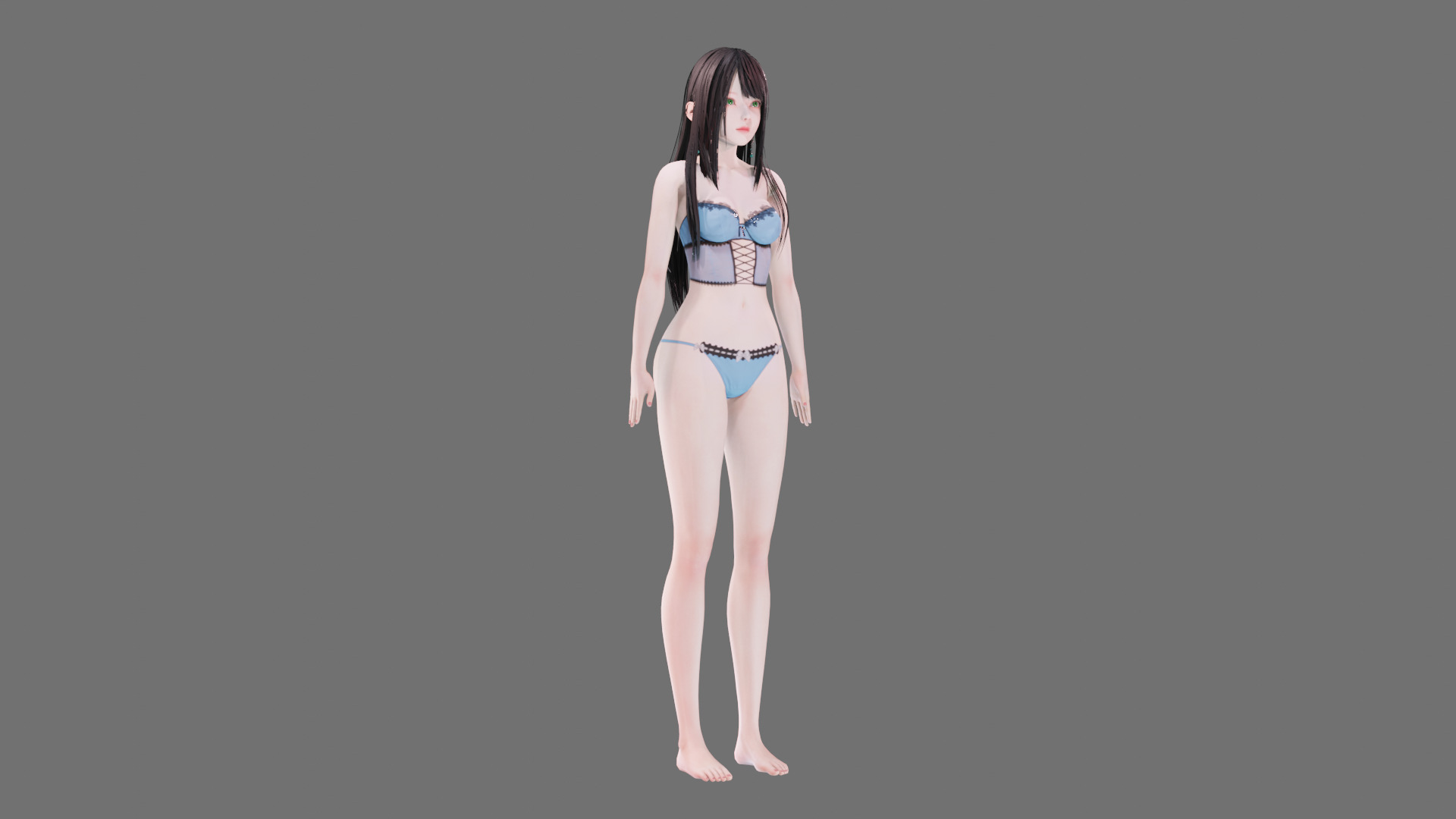 Lingerie clothes 0005 - Rig -Unreal - Unity - Blender - Animated Low-poly 3D model_43