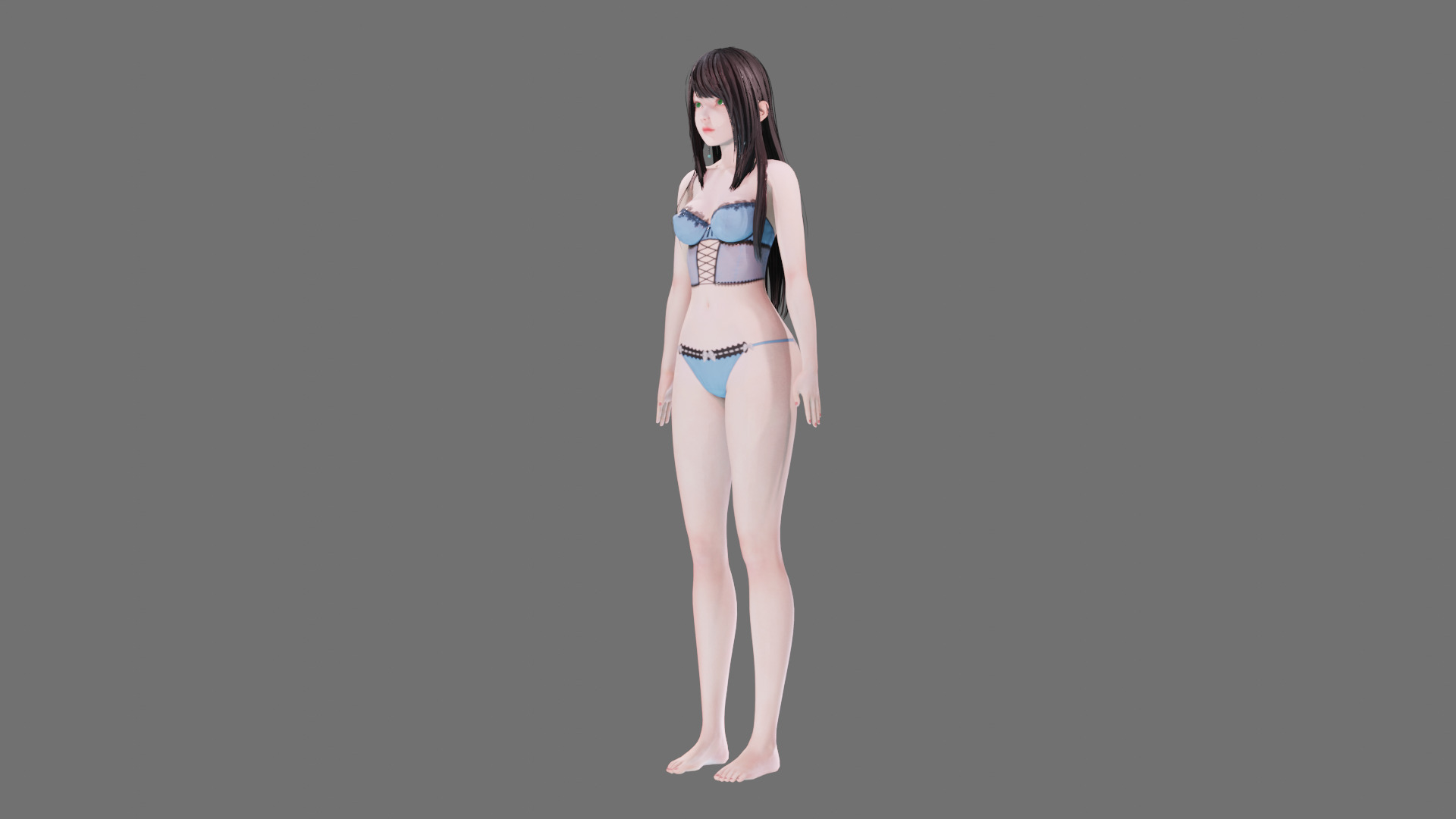 Lingerie clothes 0005 - Rig -Unreal - Unity - Blender - Animated Low-poly 3D model_15