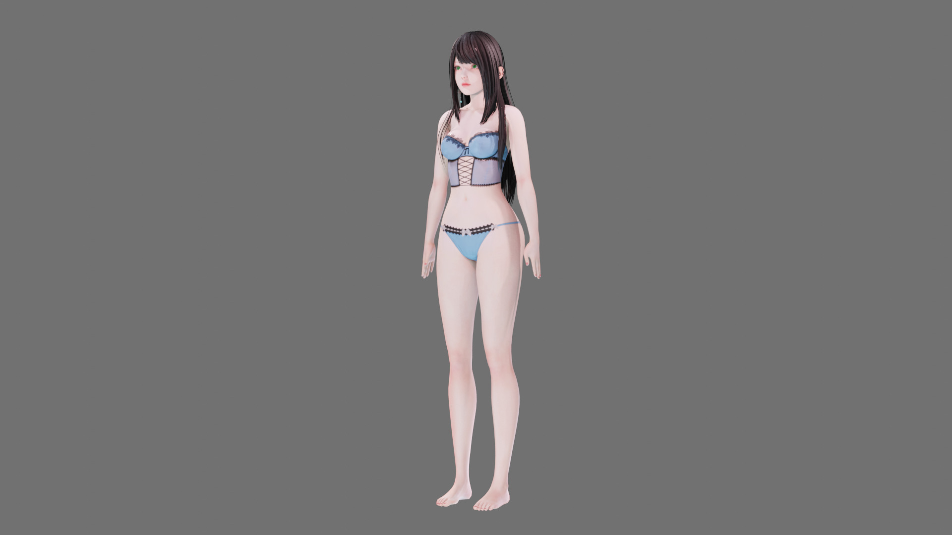 Lingerie clothes 0005 - Rig -Unreal - Unity - Blender - Animated Low-poly 3D model_14