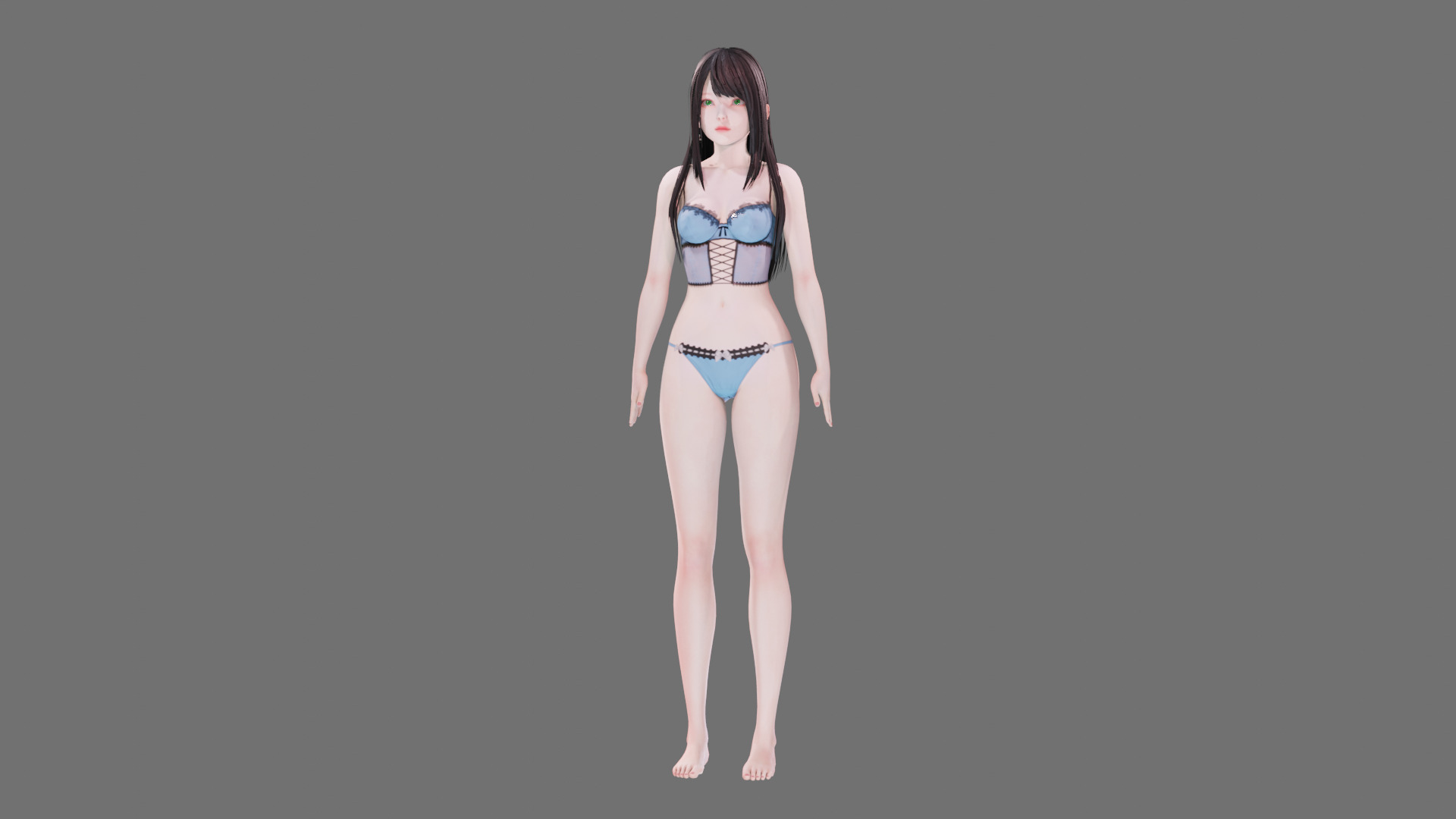Lingerie clothes 0005 - Rig -Unreal - Unity - Blender - Animated Low-poly 3D model_12