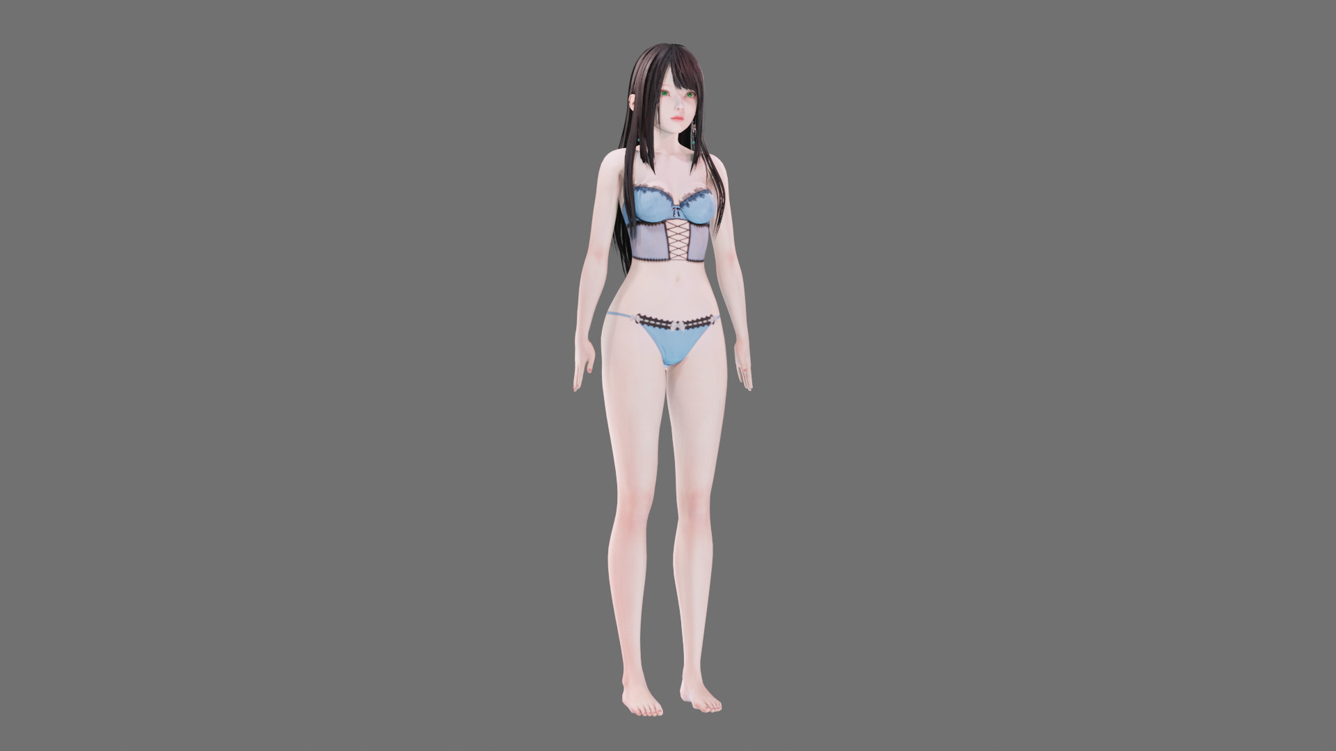 Lingerie clothes 0005 - Rig -Unreal - Unity - Blender - Animated Low-poly 3D model_44