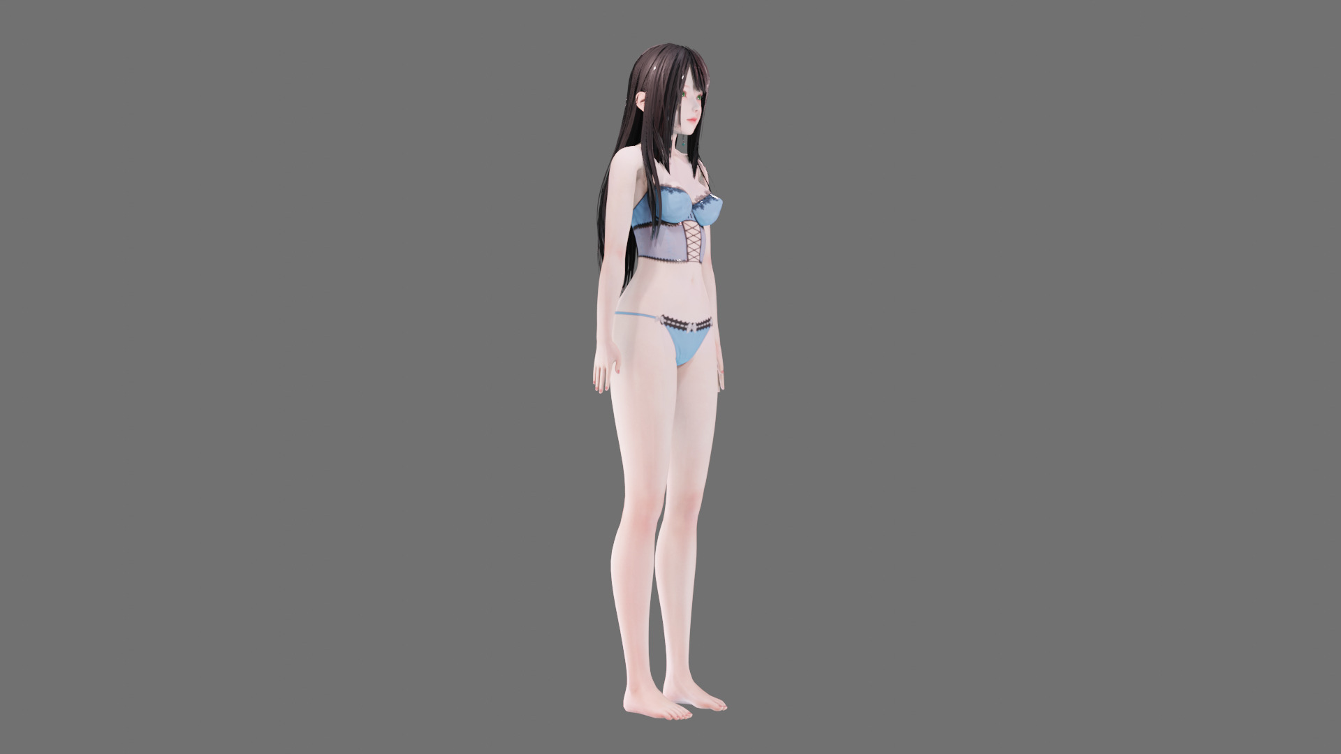 Lingerie clothes 0005 - Rig -Unreal - Unity - Blender - Animated Low-poly 3D model_41