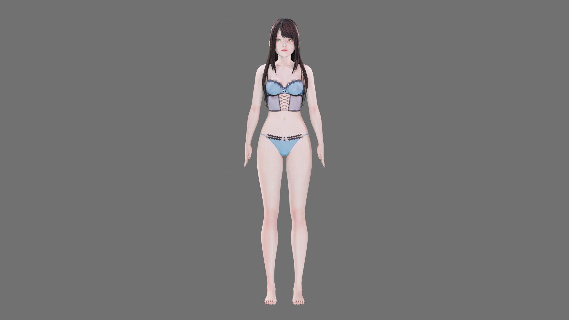 Lingerie clothes 0005 - Rig -Unreal - Unity - Blender - Animated Low-poly 3D model_46