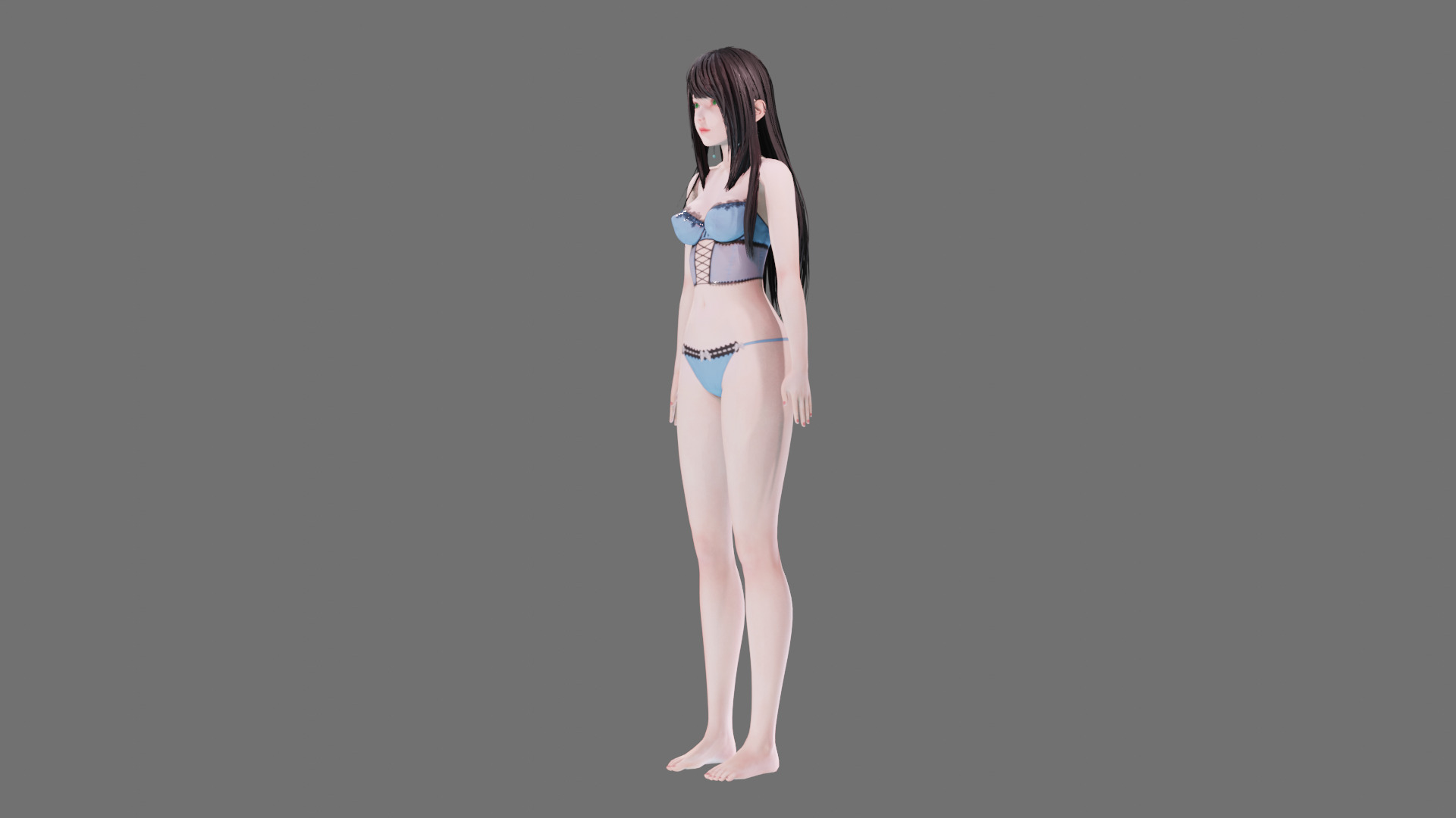 Lingerie clothes 0005 - Rig -Unreal - Unity - Blender - Animated Low-poly 3D model_16