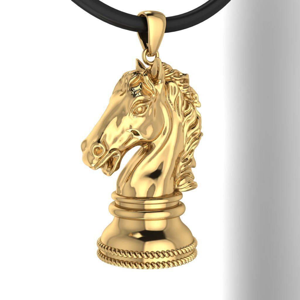 PENDANT CHESS HORSE 3D print model_3
