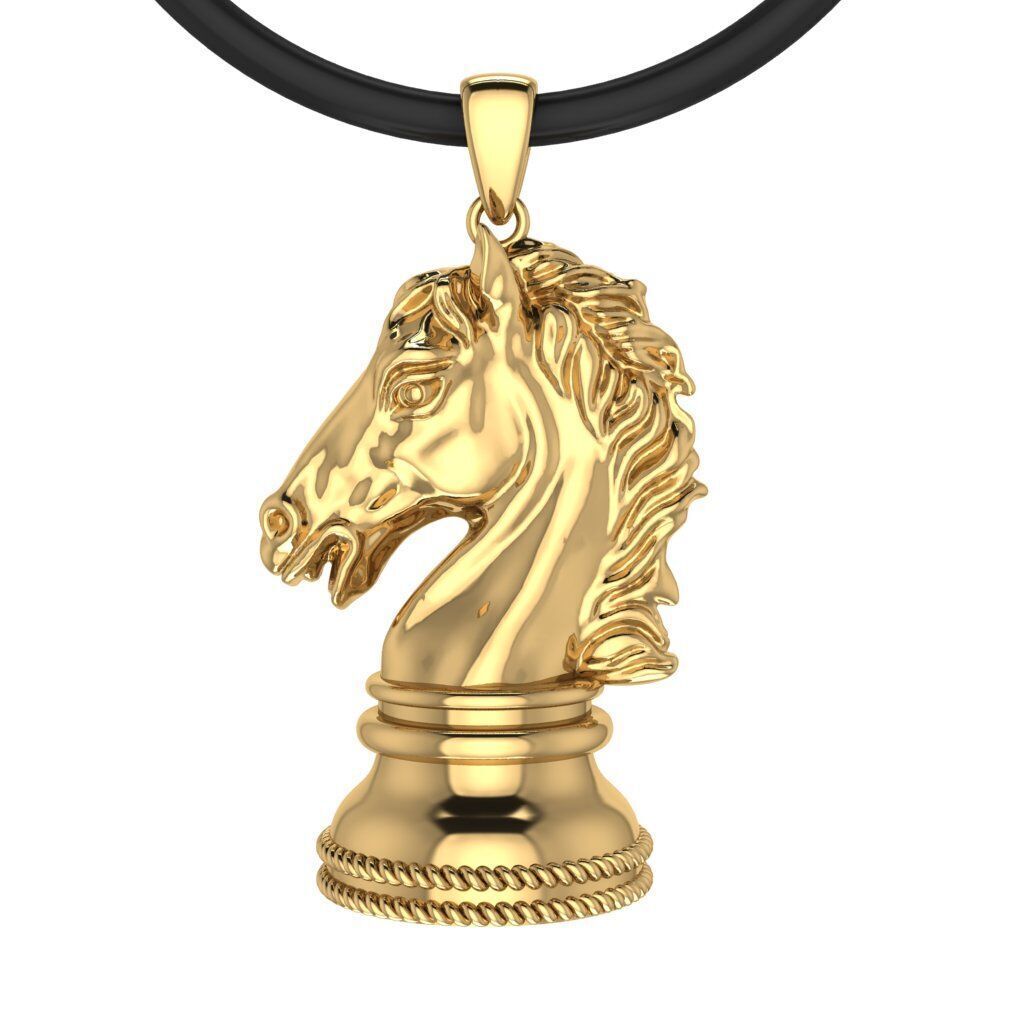 PENDANT CHESS HORSE 3D print model_2