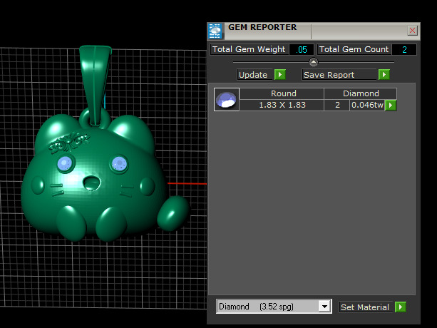 FANCY CAT DIAMOND PENDANT 3D PRINTABLE MODEL  3D print model_7