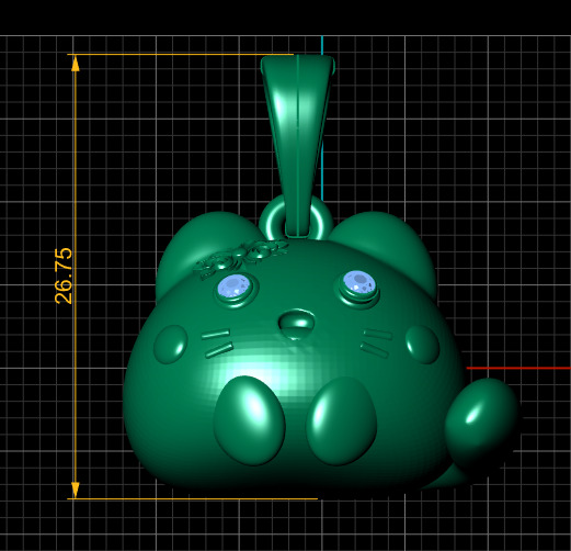 FANCY CAT DIAMOND PENDANT 3D PRINTABLE MODEL  3D print model_4