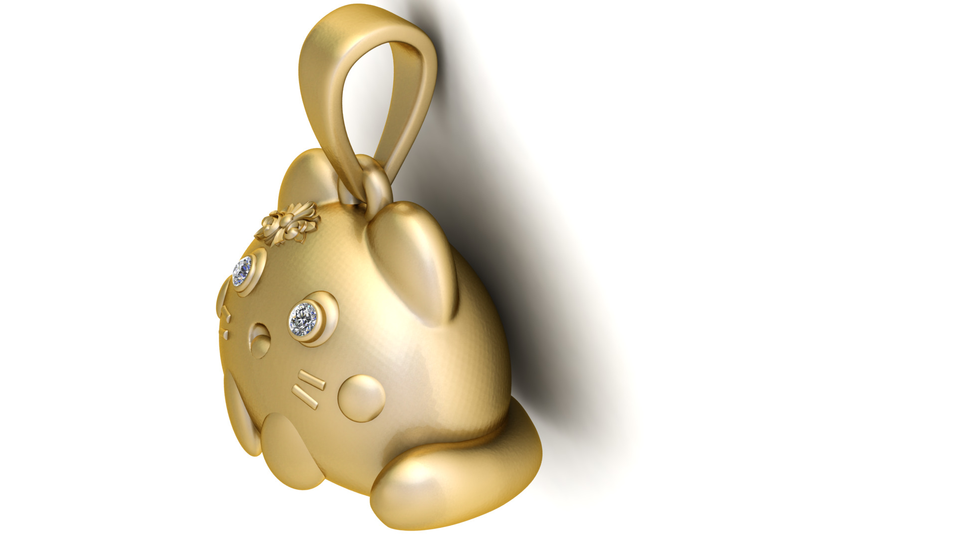 FANCY CAT DIAMOND PENDANT 3D PRINTABLE MODEL  3D print model_1